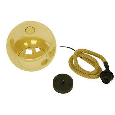 GLOBOSTAR® LENHAM 01668 Μοντέρνο Κρεμαστό Φωτιστικό Οροφής με Ντουί 1 x E27 AC 220-240V IP20 - Μπεζ & Μελί - Μ25 x Π25 x Y25cm