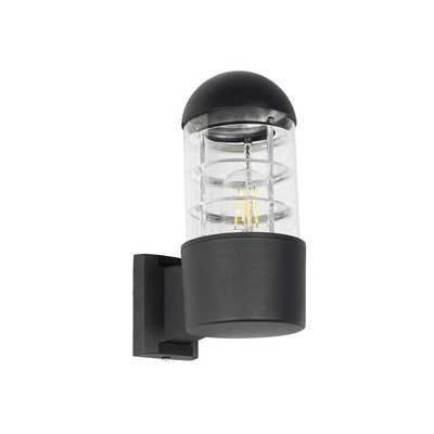 GLOBOSTAR® NEWI 01419 Μοντέρνο Φωτιστικό Τοίχου - Απλίκα με Ντουί 1 x E27 AC 220-240V IP20 - Μαύρο - Μ11 x Π17 x Υ25cm