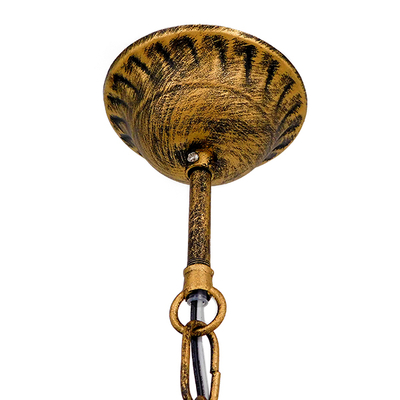 GLOBOSTAR® ETOILE 00987 Vintage Κρεμαστό Φωτιστικό Οροφής με Ντουί 1 x E27 AC 220-240V IP20 - Μπρούτζινο Εφέ Σκουριάς & Μελί - Μ28 x Π28 x Y38cm