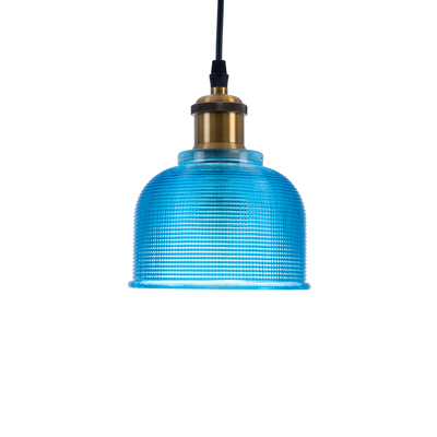 GLOBOSTAR® SEGRETO 01452 Vintage Κρεμαστό Φωτιστικό Οροφής με Ντουί 1 x E27 AC 220-240V IP20 - Μπλε & Χρυσό - Μ14 x Π14 x Υ18cm