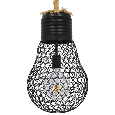 GLOBOSTAR® URBAN 01522 Vintage Κρεμαστό Φωτιστικό Οροφής με Ντουί 1 x E27 AC 220-240V IP20 - Μαύρο & Μπεζ - Μ28 x Π28 x Υ40cm