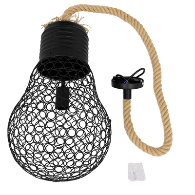 GLOBOSTAR® URBAN 01522 Vintage Κρεμαστό Φωτιστικό Οροφής με Ντουί 1 x E27 AC 220-240V IP20 - Μαύρο & Μπεζ - Μ28 x Π28 x Υ40cm