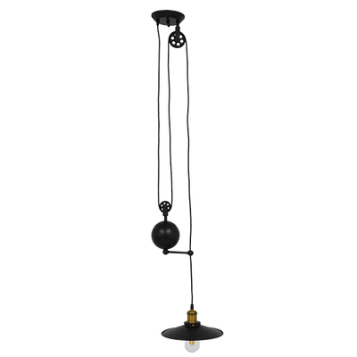 GLOBOSTAR® CARILO 01549 Vintage Κρεμαστό Φωτιστικό Οροφής με Ντουί 1 x E27 AC 220-240V IP20 - Μαύρο & Χρυσό - Μ32 x Π26 x Υ120cm