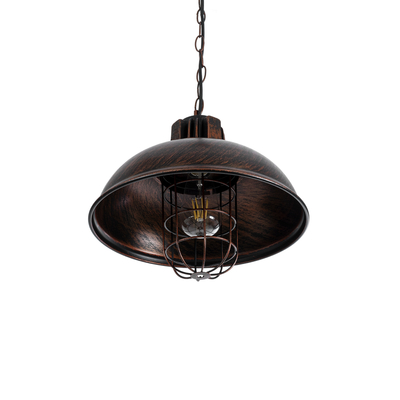 GLOBOSTAR® HARROW 01572 Vintage Κρεμαστό Φωτιστικό Οροφής με Ντουί 1 x E27 AC 220-240V IP20 - Χάλκινο - Μ33 x Π33 x Υ26cm