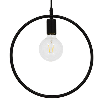 GLOBOSTAR® OMICRON 01578 Μοντέρνο Κρεμαστό Φωτιστικό Οροφής με Ντουί 1 x E27 AC 220-240V IP20 - Μαύρο - Μ33 x Π4 x Υ33cm