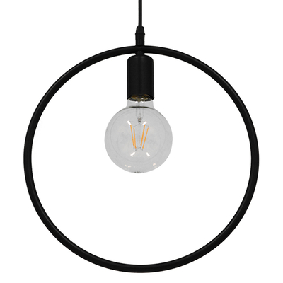 GLOBOSTAR® OMICRON 01578 Μοντέρνο Κρεμαστό Φωτιστικό Οροφής με Ντουί 1 x E27 AC 220-240V IP20 - Μαύρο - Μ33 x Π4 x Υ33cm