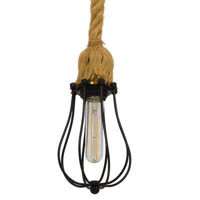 GLOBOSTAR® CAMBER 01594 Vintage Κρεμαστό Φωτιστικό Οροφής με Ντουί 1 x E27 AC 220-240V IP20 - Μαύρο & Μπεζ - Μ11 x Π11 x Υ25cm