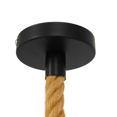 GLOBOSTAR® CAMBER 01594 Vintage Κρεμαστό Φωτιστικό Οροφής με Ντουί 1 x E27 AC 220-240V IP20 - Μαύρο & Μπεζ - Μ11 x Π11 x Υ25cm
