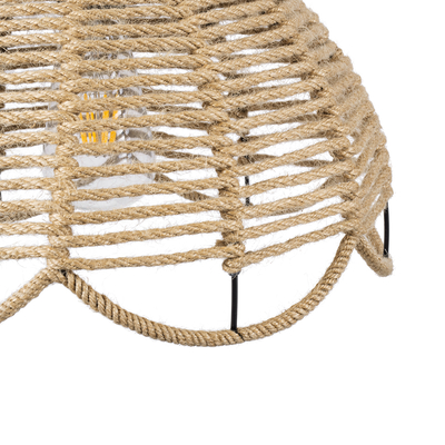 GLOBOSTAR® VENIER 01610 Boho Κρεμαστό Φωτιστικό Οροφής με Ντουί 1 x E27 AC 220-240V IP20 - Μπεζ - Μ35 x Π35 x Y26cm