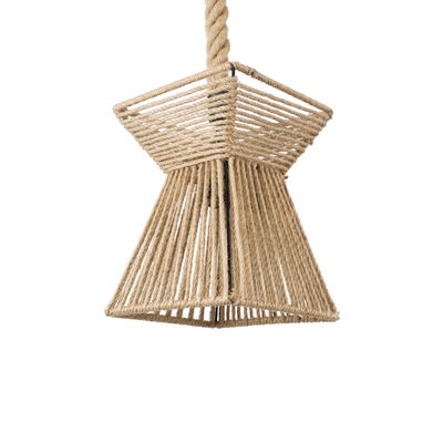 GLOBOSTAR® ROUGE 01611 Boho Κρεμαστό Φωτιστικό Οροφής με Ντουί 1 x E27 AC 220-240V IP20 - Μπεζ - Μ21 x Π21 x Y27cm