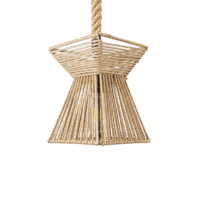 GLOBOSTAR® ROUGE 01611 Boho Κρεμαστό Φωτιστικό Οροφής με Ντουί 1 x E27 AC 220-240V IP20 - Μπεζ - Μ21 x Π21 x Y27cm