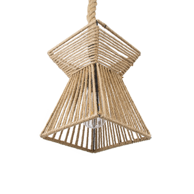 GLOBOSTAR® ROUGE 01611 Boho Κρεμαστό Φωτιστικό Οροφής με Ντουί 1 x E27 AC 220-240V IP20 - Μπεζ - Μ21 x Π21 x Y27cm