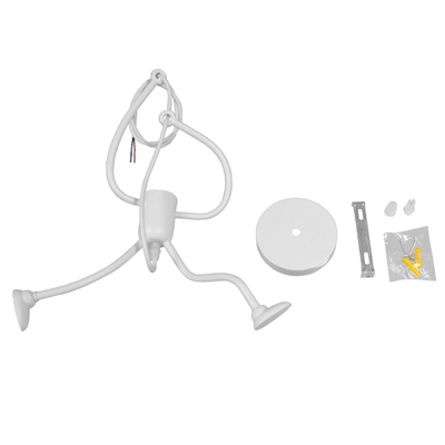 GLOBOSTAR® LITTLE MAN 01651 Μοντέρνο Κρεμαστό Φωτιστικό Οροφής με Ντουί 1 x E27 AC 220-240V IP20 - Λευκό - Μ20 x Π20 x Υ40cm