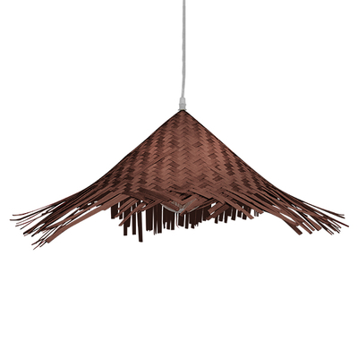 GLOBOSTAR® RICEHAT 01667 Boho Κρεμαστό Φωτιστικό Οροφής με Ντουί 1 x E27 AC 220-240V IP20 - Καφέ - Μ70 x Π70 x Y25cm