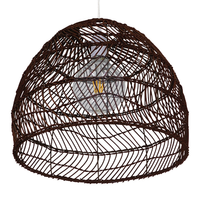 GLOBOSTAR® MALIBU 00970 Boho Κρεμαστό Φωτιστικό Οροφής με Ντουί 1 x E27 AC 220-240V IP20 - Καφέ - Μ40 x Π40 x Υ35cm