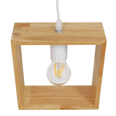 GLOBOSTAR® ELISE 01428 Μοντέρνο Κρεμαστό Φωτιστικό Οροφής με Ντουί 1 x E27 AC 220-240V IP20 - Μπεζ & Λευκό - Μ8 x Π8 x Υ23cm