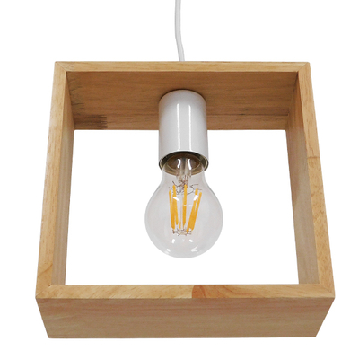 GLOBOSTAR® ELISE 01428 Μοντέρνο Κρεμαστό Φωτιστικό Οροφής με Ντουί 1 x E27 AC 220-240V IP20 - Μπεζ & Λευκό - Μ8 x Π8 x Υ23cm