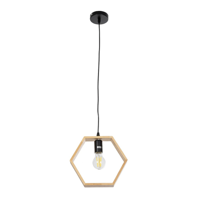 GLOBOSTAR® ELISE 01429 Μοντέρνο Κρεμαστό Φωτιστικό Οροφής με Ντουί 1 x E27 AC 220-240V IP20 - Μπεζ & Μαύρο - Μ26 x Π8 x Υ25cm