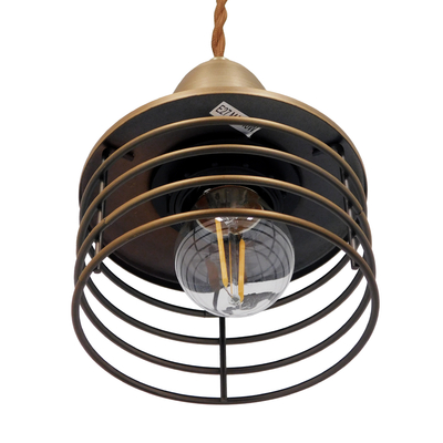 GLOBOSTAR® MANHATTAN 01454 Μοντέρνο Κρεμαστό Φωτιστικό Οροφής με Ντουί 1 x E27 AC 220-240V IP20 - Μπρούτζινο - Μ11 x Π11 x Υ14cm