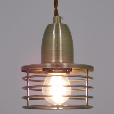 GLOBOSTAR® MANHATTAN 01455 Μοντέρνο Κρεμαστό Φωτιστικό Οροφής με Ντουί 1 x E27 AC 220-240V IP20 - Μπρούτζινο - Μ11 x Π11 x Υ14cm