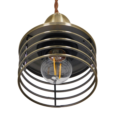 GLOBOSTAR® MANHATTAN 01455 Μοντέρνο Κρεμαστό Φωτιστικό Οροφής με Ντουί 1 x E27 AC 220-240V IP20 - Μπρούτζινο - Μ11 x Π11 x Υ14cm