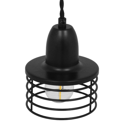 GLOBOSTAR® MANHATTAN 01456 Μοντέρνο Κρεμαστό Φωτιστικό Οροφής με Ντουί 1 x E27 AC 220-240V IP20 - Μαύρο - Μ11 x Π11 x Υ14cm