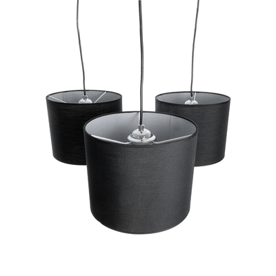 GLOBOSTAR® RAMSON 01525 Μοντέρνο Κρεμαστό Φωτιστικό Οροφής με Ντουί 3 x E27 AC 220-240V IP20 - Μαύρο & Μπεζ - Μ65 x Π65 x Υ20cm