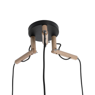 GLOBOSTAR® RAMSON 01525 Μοντέρνο Κρεμαστό Φωτιστικό Οροφής με Ντουί 3 x E27 AC 220-240V IP20 - Μαύρο & Μπεζ - Μ65 x Π65 x Υ20cm