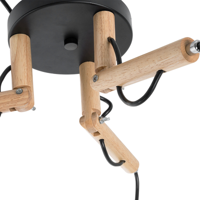 GLOBOSTAR® RAMSON 01525 Μοντέρνο Κρεμαστό Φωτιστικό Οροφής με Ντουί 3 x E27 AC 220-240V IP20 - Μαύρο & Μπεζ - Μ65 x Π65 x Υ20cm