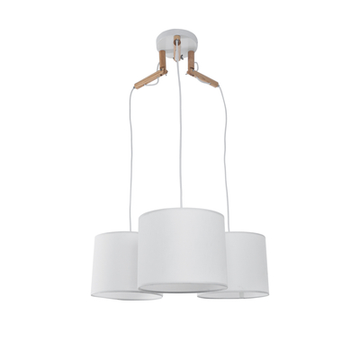 GLOBOSTAR® RAMSON 01526 Μοντέρνο Κρεμαστό Φωτιστικό Οροφής με Ντουί 3 x E27 AC 220-240V IP20 - Λευκό & Μπεζ - Μ65 x Π65 x Υ20cm