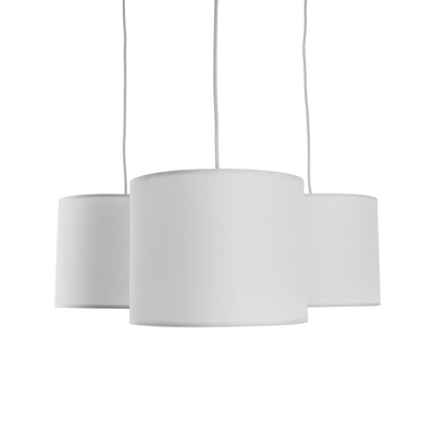 GLOBOSTAR® RAMSON 01526 Μοντέρνο Κρεμαστό Φωτιστικό Οροφής με Ντουί 3 x E27 AC 220-240V IP20 - Λευκό & Μπεζ - Μ65 x Π65 x Υ20cm