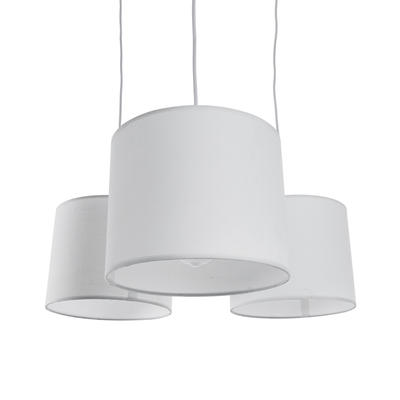 GLOBOSTAR® RAMSON 01526 Μοντέρνο Κρεμαστό Φωτιστικό Οροφής με Ντουί 3 x E27 AC 220-240V IP20 - Λευκό & Μπεζ - Μ65 x Π65 x Υ20cm