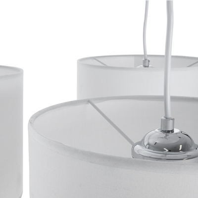 GLOBOSTAR® RAMSON 01526 Μοντέρνο Κρεμαστό Φωτιστικό Οροφής με Ντουί 3 x E27 AC 220-240V IP20 - Λευκό & Μπεζ - Μ65 x Π65 x Υ20cm