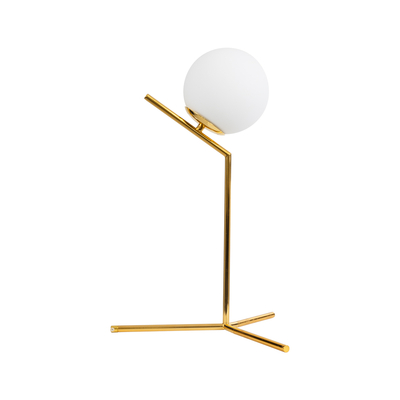 GLOBOSTAR® ELFIS 01551 Μοντέρνο Επιτραπέζιο Φωτιστικό Πορτατίφ με Ντουί 1 x E27 AC 220-240V IP20 - Χρυσό & Λευκό - Μ15 x Π15 x Υ53cm