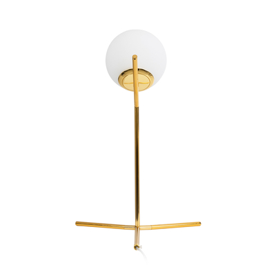 GLOBOSTAR® ELFIS 01551 Μοντέρνο Επιτραπέζιο Φωτιστικό Πορτατίφ με Ντουί 1 x E27 AC 220-240V IP20 - Χρυσό & Λευκό - Μ15 x Π15 x Υ53cm