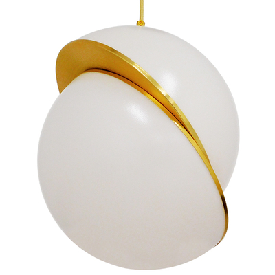 GLOBOSTAR® HUDSON 01555 Μοντέρνο Κρεμαστό Φωτιστικό Οροφής με Ντουί 1 x E27 AC 220-240V IP20 - Λευκό & Χρυσό - Μ30 x Π30 x Υ34cm