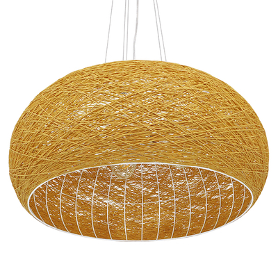 GLOBOSTAR® FIJI INCASS 01628 Vintage Κρεμαστό Φωτιστικό Οροφής με Ντουί 5 x E27 AC 220-240V IP20 - Μπεζ - Μ60 x Π60 x Υ29cm