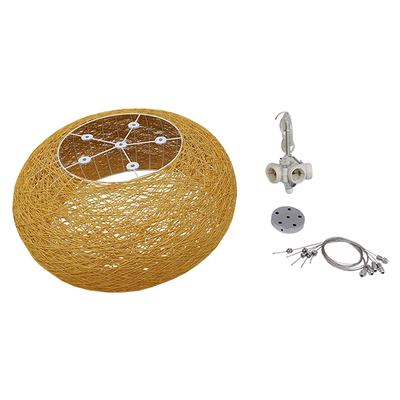 GLOBOSTAR® FIJI INCASS 01628 Vintage Κρεμαστό Φωτιστικό Οροφής με Ντουί 5 x E27 AC 220-240V IP20 - Μπεζ - Μ60 x Π60 x Υ29cm