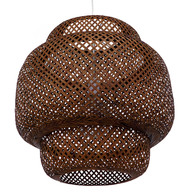 GLOBOSTAR® MALDIVES 01658 Boho Κρεμαστό Φωτιστικό Οροφής με Ντουί 1 x E27 AC 220-240V IP20 - Καφέ - Μ56 x Π56 x Υ54cm