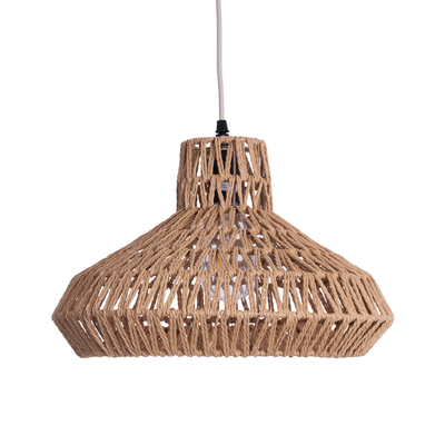 GLOBOSTAR® JENSON 00910 Boho Κρεμαστό Φωτιστικό Οροφής με Ντουί 1 x E27 AC 220-240V IP20 - Μπεζ - Μ38 x Π38 x Υ24cm