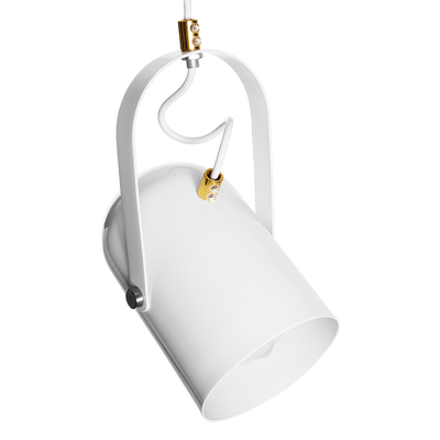 GLOBOSTAR® HAZEL 00924 Μοντέρνο Κρεμαστό Φωτιστικό Οροφής με Ντουί 1 x E27 AC 220-240V IP20 - Λευκό & Χρυσό - Μ12 x Π12 x Υ27cm