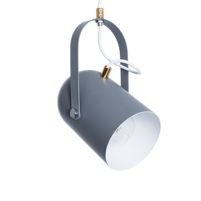 GLOBOSTAR® HAZEL 00925 Μοντέρνο Κρεμαστό Φωτιστικό Οροφής με Ντουί 1 x E27 AC 220-240V IP20 - Γκρι & Χρυσό - Μ12 x Π12 x Υ27cm