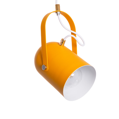 GLOBOSTAR® HAZEL 00926 Μοντέρνο Κρεμαστό Φωτιστικό Οροφής με Ντουί 1 x E27 AC 220-240V IP20 - Πορτοκαλί & Χρυσό - Μ12 x Π12 x Υ27cm