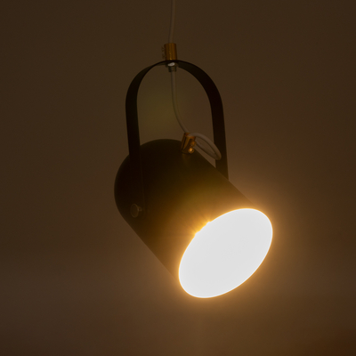 GLOBOSTAR® HAZEL 00930 Μοντέρνο Κρεμαστό Φωτιστικό Οροφής με Ντουί 1 x E27 AC 220-240V IP20 - Μαύρο & Χρυσό - Μ12 x Π12 x Υ27cm