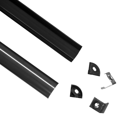 GLOBOSTAR® ALP-CORNER LINEO 70816-3M Επιφανειακό Γωνιακό Προφίλ Αλουμινίου με Μαύρο Φιμέ Πατητό Κάλυμμα για Ταινίες LED IP20 - Μαύρο - Μ300 x Π1.6 x Υ1.6cm - Πακέτο 5 Τεμαχίων