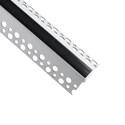 GloboStar® PLASTERBOARD-PROFILE 70822-3M Προφίλ Αλουμινίου - Βάση & Ψύκτρα Ταινίας LED με Μαύρο Φιμέ Κάλυμμα - Χωνευτή Γωνιακή Χρήση σε Εξωτερική Γωνία Γυψοσανίδας - Trimless - Πατητό Κάλυμμα - Ασημί - 3 Μέτρα - Πακέτο 5 Τεμαχίων - Μ300 x Π4.5 x Υ2cm