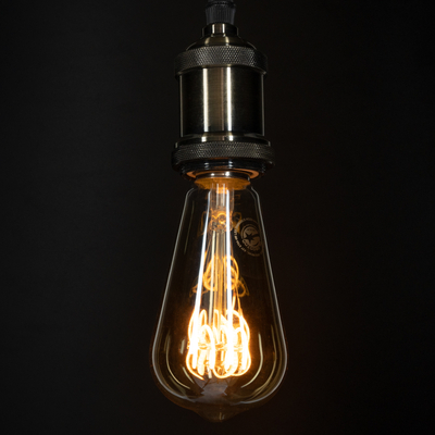 GLOBOSTAR® PEAR 99141 Λάμπα E27 ST64 LED 4W 280lm 360° AC 220-240V IP20 Ultra Θερμό Λευκό 2200K Dimmable - Soft T Spiral Filament Chip - Μελί - Μ6.4 x Π6.4 x Υ14cm - 3 Χρόνια Εγγύηση