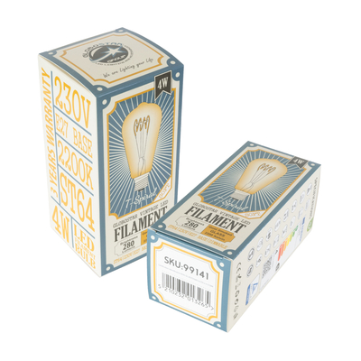 GLOBOSTAR® PEAR 99141 Λάμπα E27 ST64 LED 4W 280lm 360° AC 220-240V IP20 Ultra Θερμό Λευκό 2200K Dimmable - Soft T Spiral Filament Chip - Μελί - Μ6.4 x Π6.4 x Υ14cm - 3 Χρόνια Εγγύηση