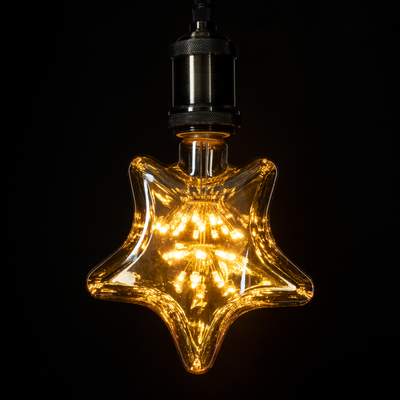 GLOBOSTAR® DECOSTAR 99207 Λάμπα E27 S125 LED 1W 70lm 360° AC 220-240V IP20 Ultra Θερμό Λευκό 2200K - Diode HP Filament Chip - Μελί - Μ15 x Π6 x Υ16cm - 3 Χρόνια Εγγύηση