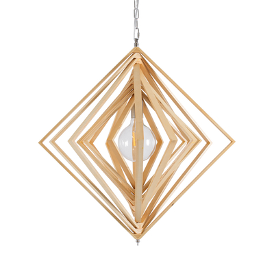 GLOBOSTAR® OCTAVE 01431 Μοντέρνο Κρεμαστό Φωτιστικό Οροφής με Ντουί 1 x E27 AC 220-240V IP20 - Μπεζ - Μ64 x Π64 x Y66cm